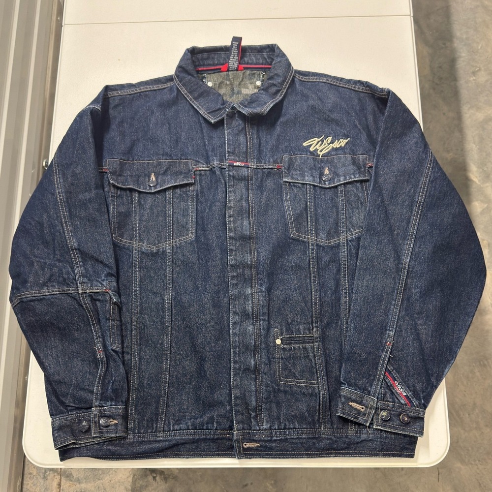 Esco Denim Trucker Jacket Mens 3XL Blue Excellent Vintage Streetwear Utility